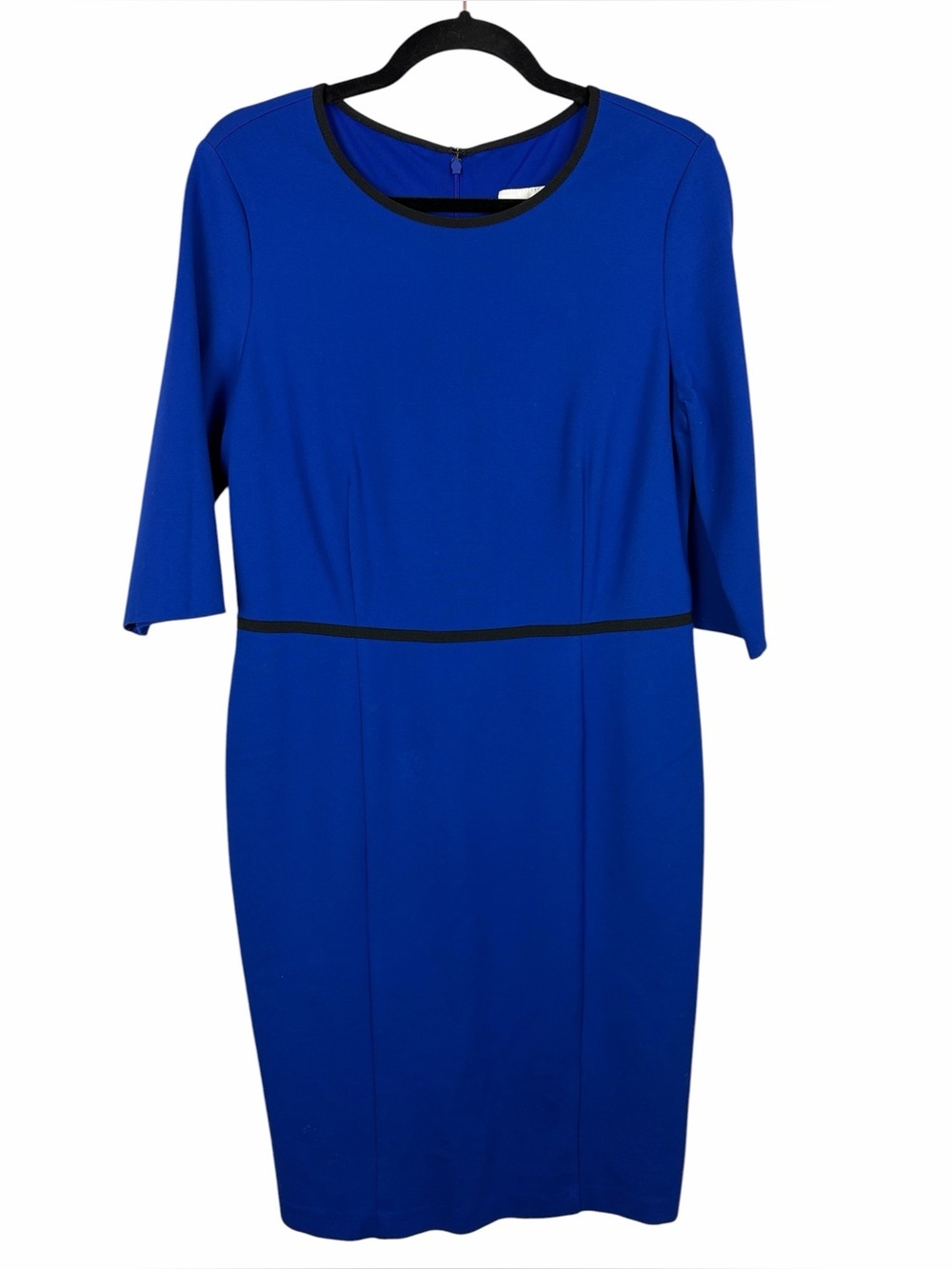 Joseph Ribkoff Royal Blue Sheath Dress Black Trim Career Dress Size 12